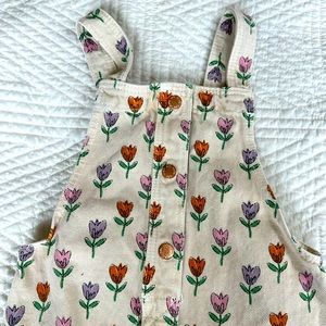 Zara Toddler girl overalls size 3-4 flowers spring Easter